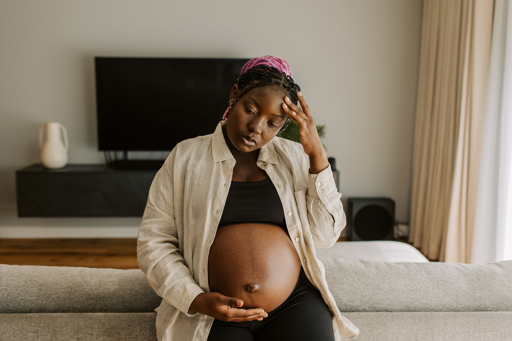 Pregnancy at Home Pregnant Woman with Headache